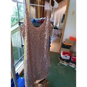 Brand new fashion nova rose gold sequin dress